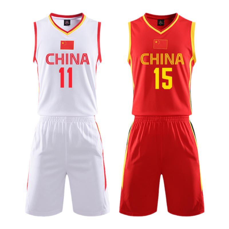 新款中国队篮球服套装男篮球衣国家队训练比赛队服运动背心球服