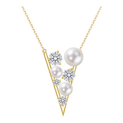 Cevol新奢天然珍珠18K金钻石项链