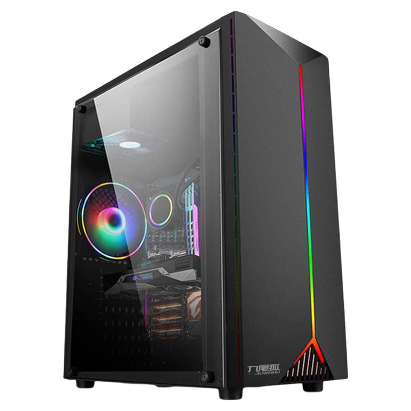 九尾狐D1 diy组装电脑主机箱台式机ATX大板侧透RGB灯条外壳matx