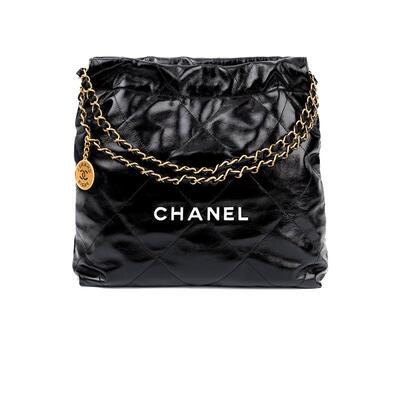 【自营】中古95新CHANEL香奈儿22Bag链条菱格纹大容量小牛皮包包