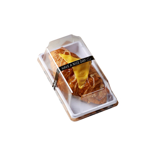 可颂牛角包包装盒长方形羊角包三明治面包草莓魔法棒烘焙打包盒子