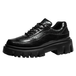 男士皮鞋新款厚底商务休闲运动皮鞋男款真皮内增高英伦风冬季鞋子