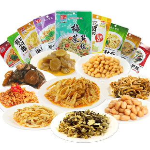 紫山酱菜梅菜笋丝咸菜香菜心外婆菜开胃小菜金针菇配粥小菜8包