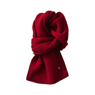 重磅新品100%澳洲羊毛蓝色围巾女秋冬季韩系百搭针织情侣围脖送礼