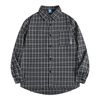 BOYUE帛跃格子翻领衬衫