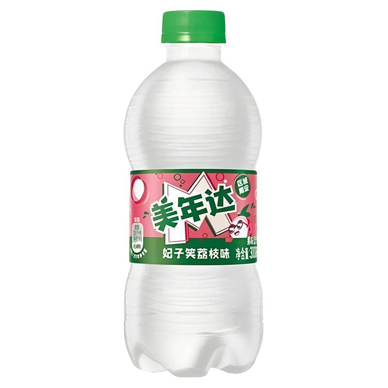 美年达荔枝味汽水300ml*4瓶装果味饮料清新口感夏日休闲聚会饮品