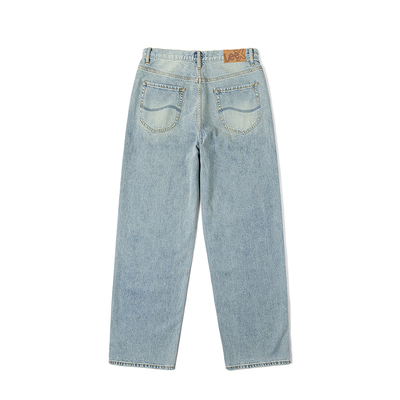 Lee宽松直筒清水洗牛仔裤