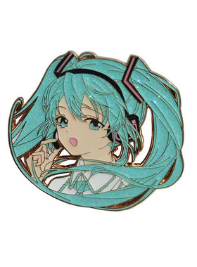 初音未来闪粉金属徽章胸针