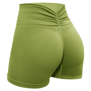 FRESOUGHT性感后低腰褶皱小蛮腰健身短裤提臀螺纹瑜伽裤三分防爆