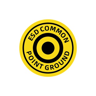 防静电 接地ESD COMMON POINT GROUND机械设备安全标识不干胶贴纸