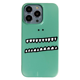 ins韩风绿色嘴巴iphone15pro菲林壳12苹果14半包硬壳13mini手机壳11防摔菲林软壳78plus创意xr可爱xsmax