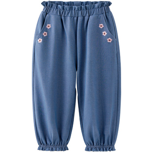 微狮牧尼女童牛仔裤春秋季宝宝裤子外穿休闲长裤婴幼儿洋气束脚裤