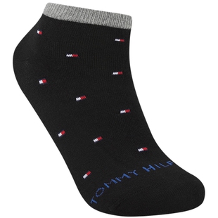 Tommy26春夏新款男装经典小旗标提花撞色镶边休闲运动短筒袜子