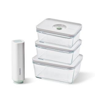 Glasslock盖朗电动抽真空耐热钢化玻璃保鲜盒密封冰箱冷藏收纳盒