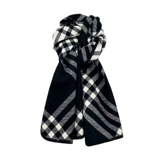 2025新款英伦经典格纹双面围巾女秋冬高级感加厚保暖护颈围脖披肩