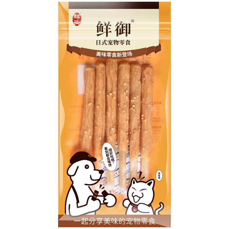 【鲜御】宠物狗狗零食 鸡肉牛皮白芝麻 狗狗磨牙鸡肉零食60g/袋