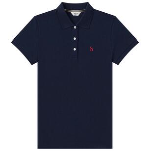 【宋佳明星同款】Hazzys哈吉斯短袖polo衫女夏季新款休闲T恤上衣