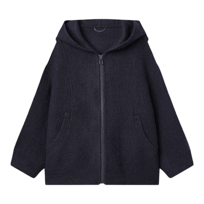 小禾【霜影】苏力羊驼天然羊毛混纺轻盈不压身短顺毛短大衣外套