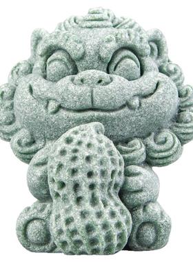 逗兽记青砂石摆件国潮桌面茶宠