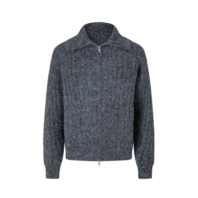 UTIMUS拉链毛衣羊毛加厚针织衫线衫外套通勤夹克半高领慵懒氛围感