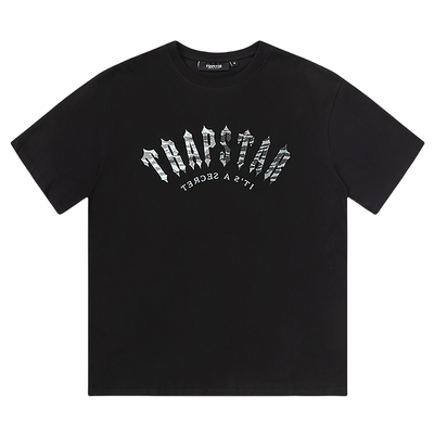 美式复古迷彩字母印花短袖T恤