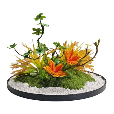 高档酒店大圆桌转盘中间装饰摆件