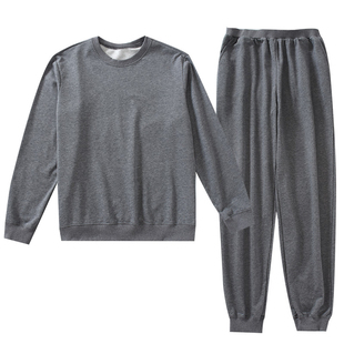 纯棉卫衣卫裤女运动套装2025春秋季新款男休闲大码家居服可外穿冬