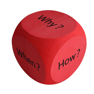 疑问词骰子英语问题扔色子游戏课堂教学筛子大号玩具儿童早教教具