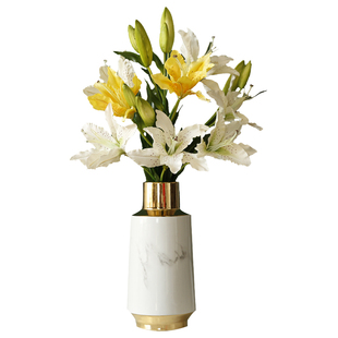 晶华造花姬百合假花仿真花客厅装饰摆设小清新餐桌花摆花拍照道具