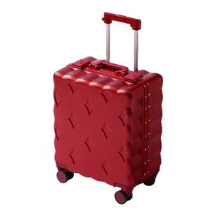 袋鼠红色行李箱结婚陪嫁女可上飞机可带登机18寸小号红密码皮箱子