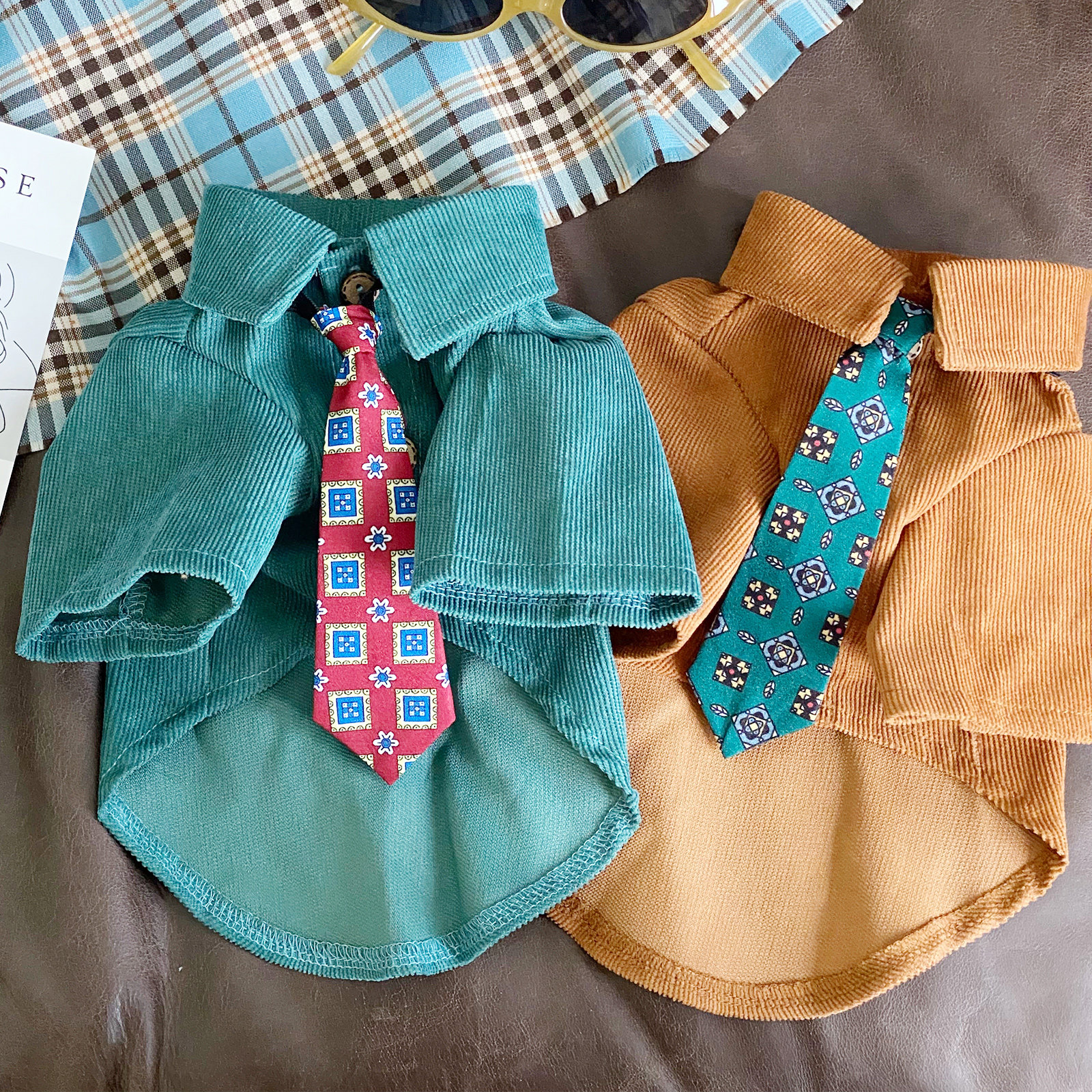 一秒变港仔~春季新款泰迪小狗衣服衬衫宠物中型犬衣服猫咪加厚款