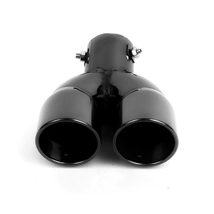 加厚不锈钢排气管76mm63双出直款弯款一出二黑钛汽车改装通用尾喉