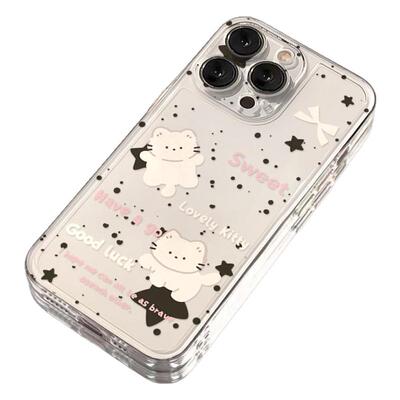 星星猫咪适用苹果17/16pro手机壳华为mate60超薄p50荣耀100红米note11女OPPOreno13/9/8/7小米14/vivos12/s15