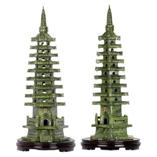 文昌塔旗舰店九13十三层天然黄玉石文昌塔笔筒摆件学生书房办公室