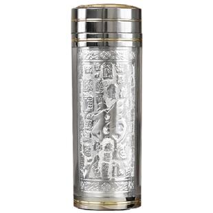 银水杯999纯银 云南雪花银杯子纯银内胆保温杯足银茶杯熟银旗舰店