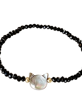 HAPPY锆石轻奢小黑猫手链