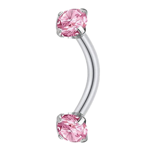 内螺旋螺纹爆闪眉骨钉钛合金饰品弯杆手指手背弯钉鼻梁山根锁骨钉