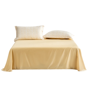 富安娜家纺60支长绒棉单件床单纯棉全棉单件超柔贡缎床单床上用品