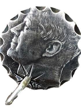 原创吊坠手工银银币改造情侣礼物