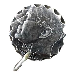 原创手工银饰小配件吊坠50美分银币徽章创意吊牌男女朋友情侣