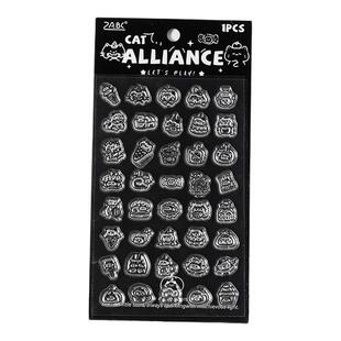 悦真喵星来袭3D迷你英文字母透明印章创字数集系列手帐装饰贴纸