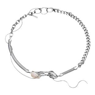 PEARLONA复杂共生系统项链小众设计巴洛克珍珠蛇骨链于文文同款