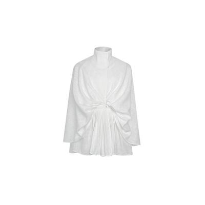 TU立领收腰褶皱衬衫上衣