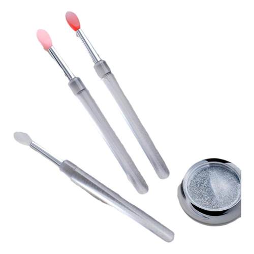 perfect color美甲蹭粉硅胶棒魔镜粉极光粉涂抹棒带盖便捷工具