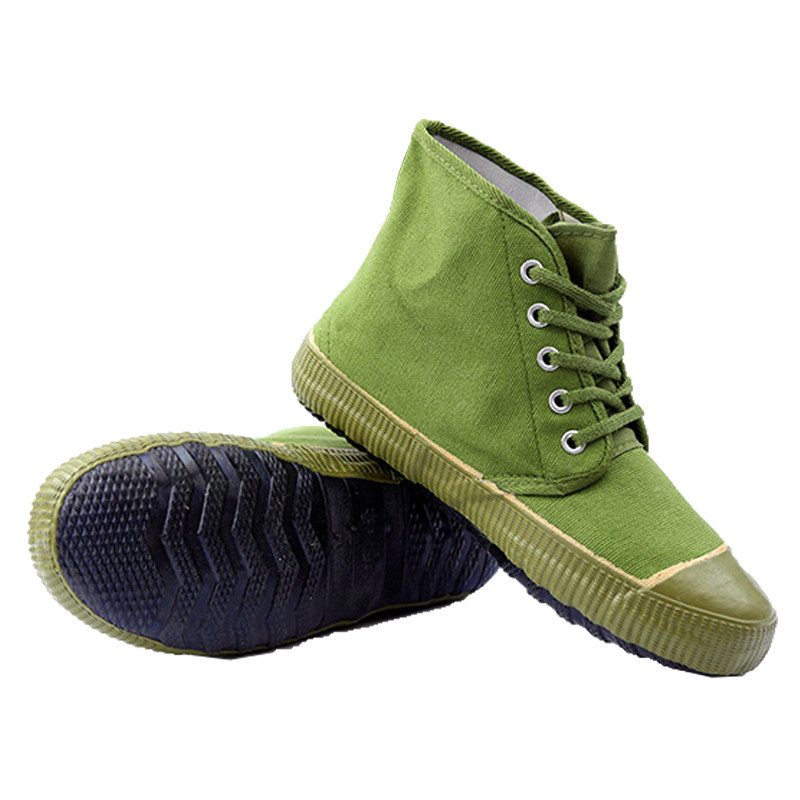 高腰防护鞋耐磨户外农田高帮工地劳保鞋帆布鞋黄球鞋胶鞋