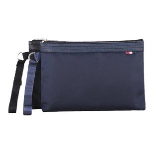 杰利 文件袋帆布防水加厚公文袋A5手提资料袋纯色 米高多层拉链袋定制新款手拿包票据包牛津布办公收纳袋7155