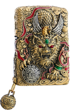 zippo重甲灵动貔貅商务礼盒套装