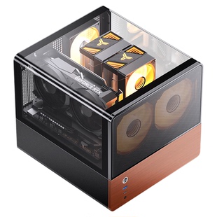 乔思伯V12 双曲面玻璃M-ATX机箱上下结构桌面海景房电脑mini侧透