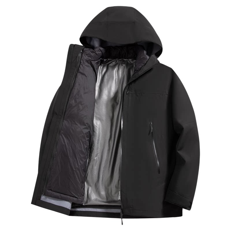 百胜狐90鸭绒男冬三合一羽绒服