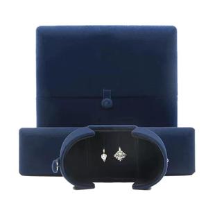 定制高档双开绒布首饰盒戒指耳钉手镯吊坠项链盒子珠宝饰品收纳盒